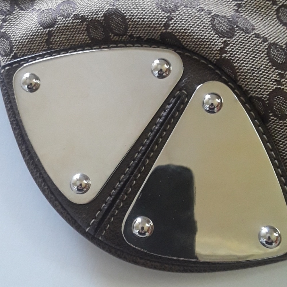 Women's Brown Jacquard Handbag - Picture 5 of 5